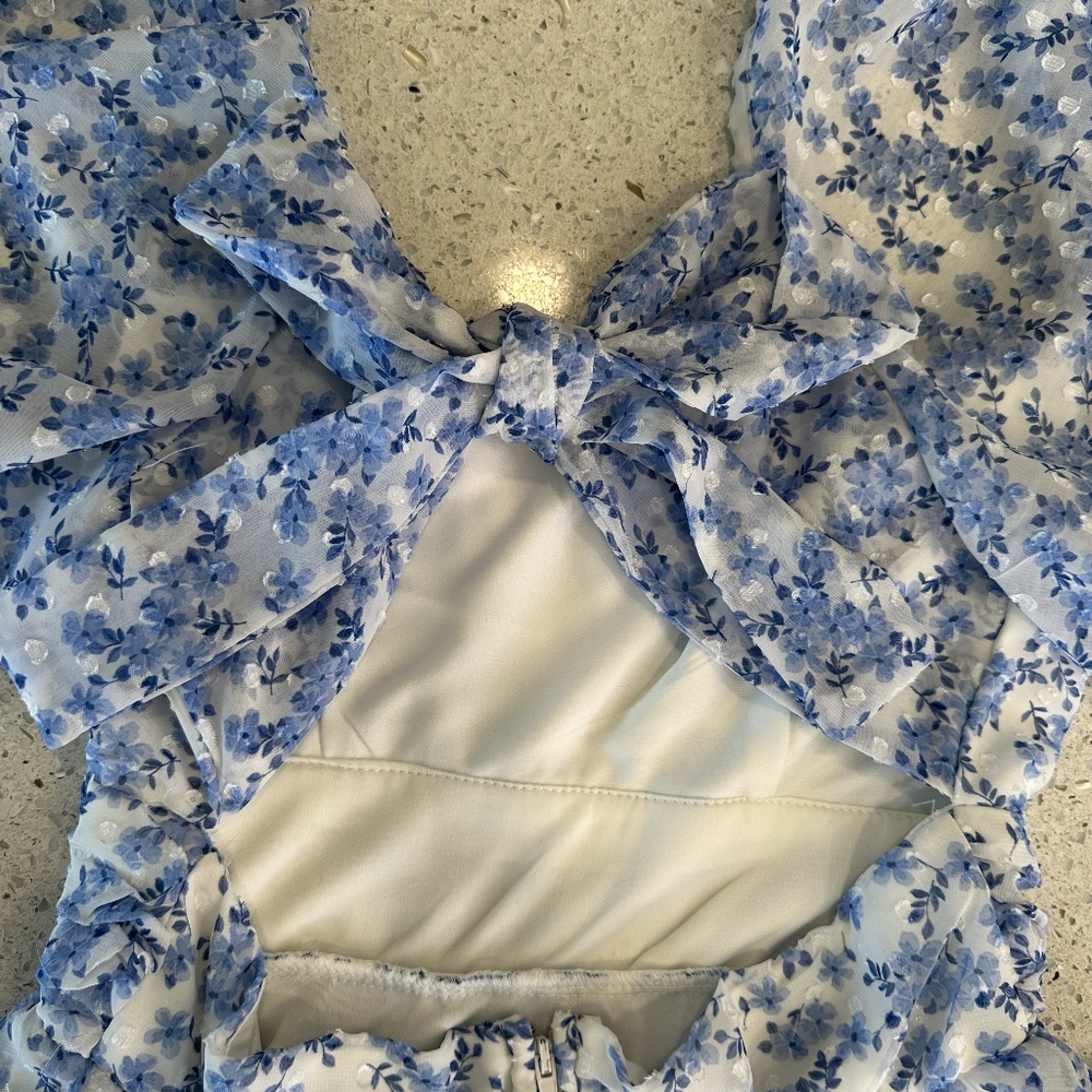 Floral Blue Dress - Picture 5 of 7